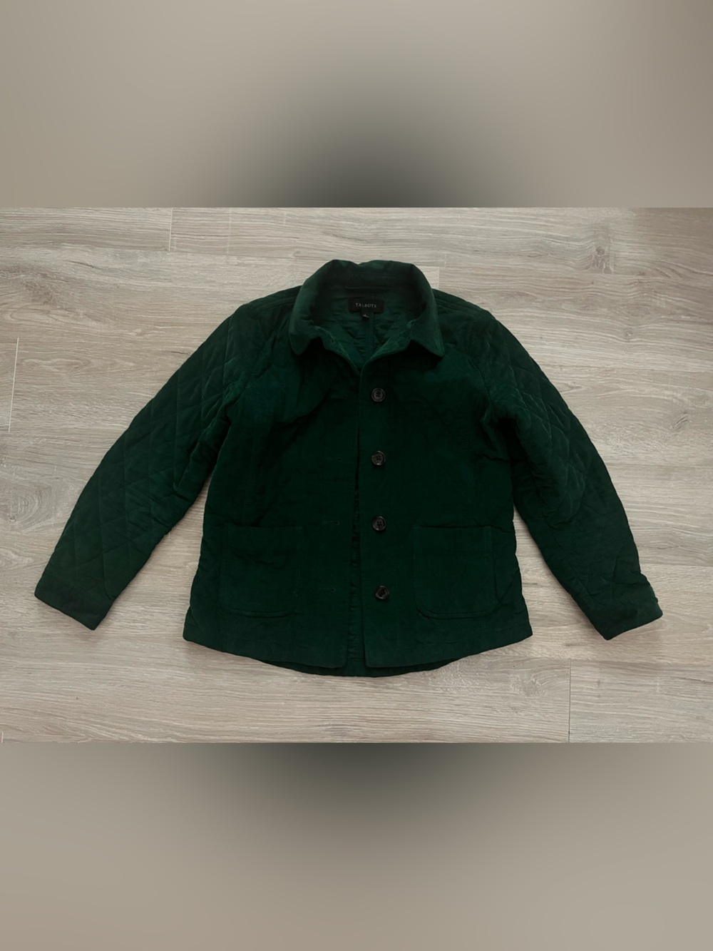 Talbots Women’s Quilted Corduroy Hunter Green Blazer Jacket - Size Small